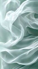 Obraz premium Graceful Green Silk Fabric: Soft Texture, Flowing Drapery, and Modern Elegance for Textile Design