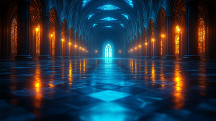  A 3D-rendered futuristic castle glows against a dark blue background symbolizing security innovation and digital strength blending modern architecture with technology-inspired elements