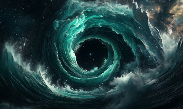 Exquisite intricate fractal waves in emerald and silver hues radiate captivating digital artistry and innovation