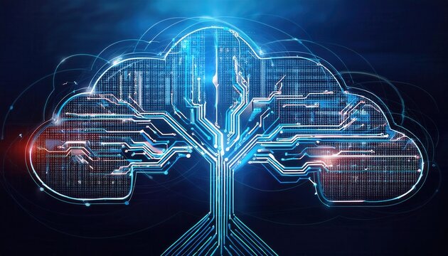Abstract AI Decision Tree with Complex Algorithmic Flowchart
