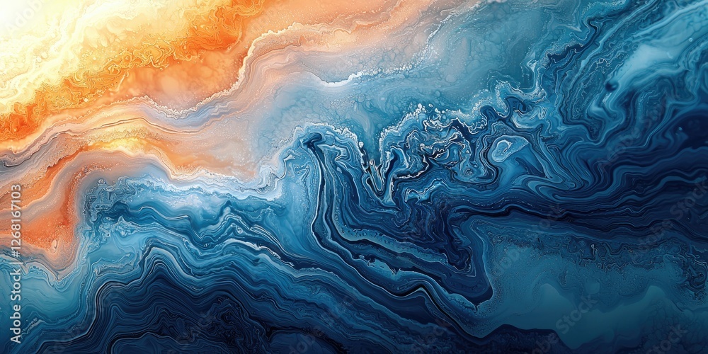 Poster The abstract artwork presents nature textures, focusing on the fluid and organic forms found in nature, resulting in a rich design with soft gradients and natural pattern