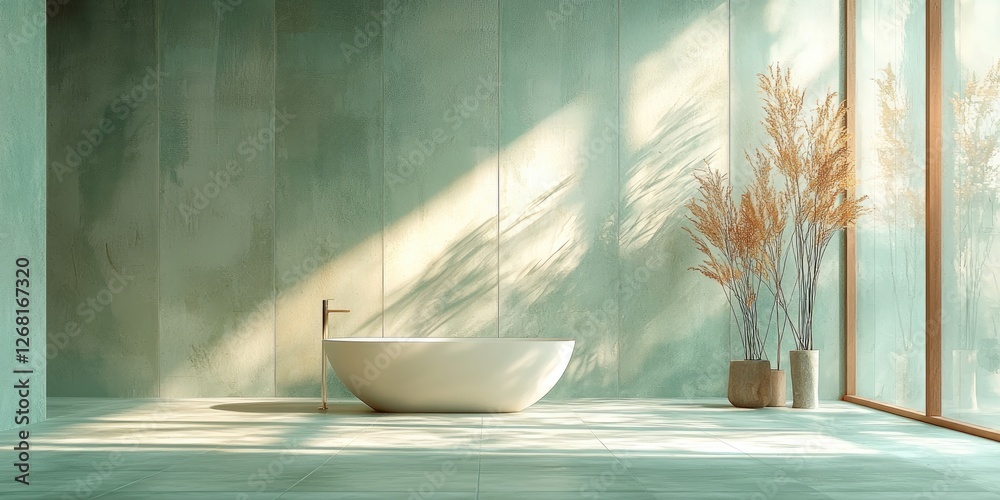 Fototapete in this abstract scene, minimalism is highlighted through the use of fundamental geometric shapes, b