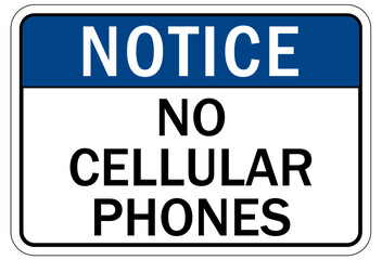 No cellular phone allowed sign