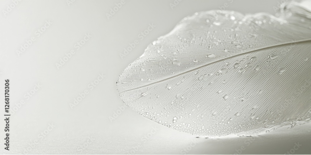 Poster Macro shot of delicate textures on white paper with minimal distractions, perfect for a pure minimalist backdrop.