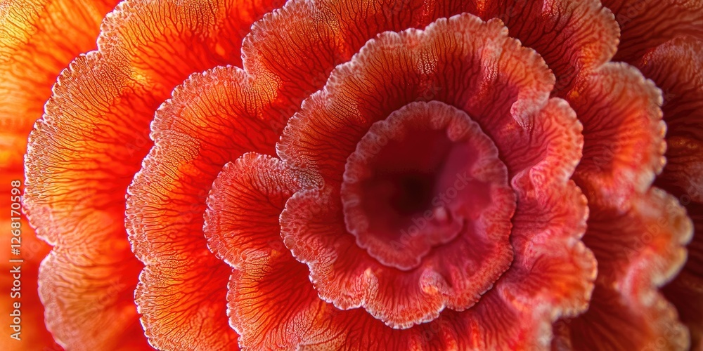 Poster A detailed view of a radial gradient shifting from rich red to soft coral, where the smooth circular gradient adds warmth and focus.