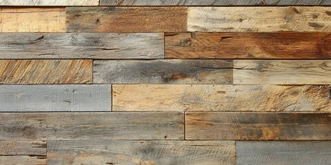 High-resolution shot of reclaimed wood with weathered texture and layered paint, ideal for vintage-inspired backgrounds.