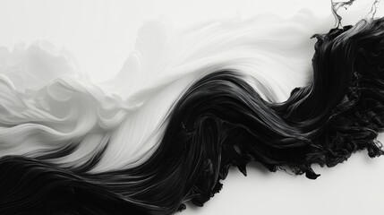 Fototapeta premium Stunning black and white fluid art abstract design digital creation artistic environment aesthetic perspective