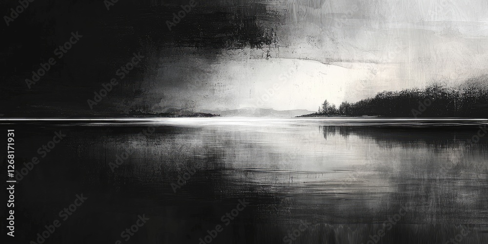 Poster an abstract design highlights the beauty of a monochrome palette and its shades, creating a serene a