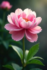 Obraz premium Soft pink peony blossoms, lush petals, gentle light, pink peony, pastel pink, flower background