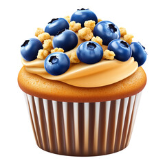 Delightful Blueberry Muffin with Crumb Topping - Ideal for Bakery Promotion and Recipe Blogs