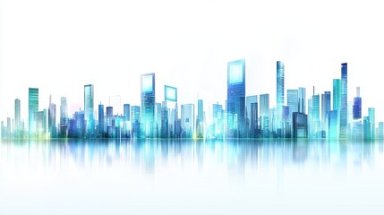 Futuristic Skyline with Floating Interactive Holograms in a Visionary Urban Landscape