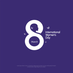 International Women's Day, 8 March. International women's day banner vector illustration