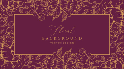 Elegant Vector Floral Background Frame 
