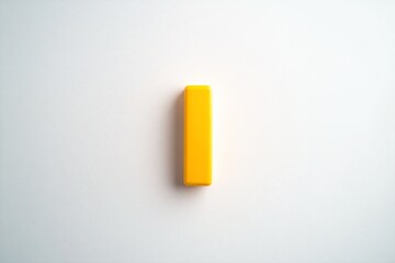 A single, yellow, uppercase letter "I" block on a white background.