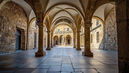 Fototapeta premium A Timeless Piazza: The Architectural Harmony of Knights' Square