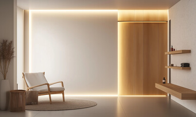 A serene spa-inspired room with a soft white wall and calming decor promotes deep relaxation