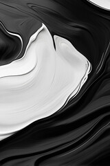 Black and white. Abstract background. Wavy shapes. Oil strokes. Modern minimalist. Aesthetic Background