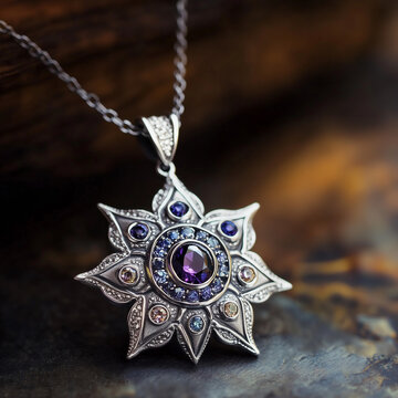Sterling silver necklace featuring a star-studded motif, radiating celestial charm and exquisitely refined artisan craftsmanship