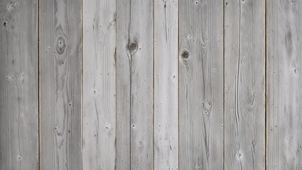 Fototapeta premium a wooden surface, showcasing a vertical layout of four wide planks. The wood has a weathered and rustic appearance, with a predominantly light gray color, interspersed with subtle variations in tone. 