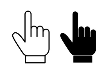 Hand Cursor Icon Set. Hand Cursor Vector Icon in line style design. Click Symbol.
