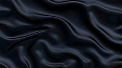 Obraz premium Dark blue silk fabric texture, elegant waves, soft folds, luxurious background, design material