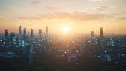 Fototapeta premium smart grids managing energy distribution illustration.ai generative