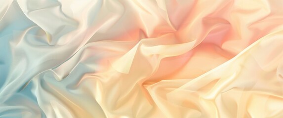 Obraz premium Smooth folds in warm pastel hues create an atmospheric shadow play with soft gradient transitions and subtle distortion.