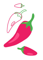 red hot chili pepper vector illustration