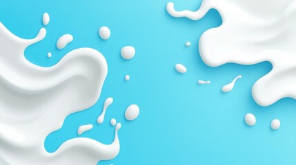Dive into this vibrant yogurt splash pattern featuring a 3D milk wave border, perfect for milky packaging designs.