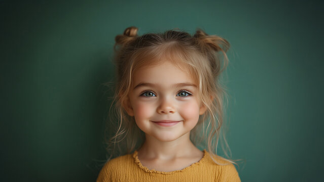 Little cute child kid girl 6-7 years old wear casual clothes