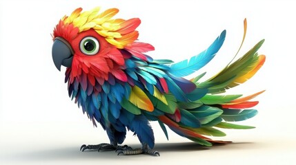 Obraz premium Vibrant Parrot Character with Colorful Plumage and Playful Expression