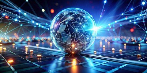 Futuristic AI Technology Web Background: Abstract Digital Network Concept for Website Design