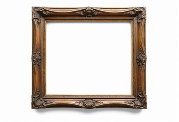 Old picture frame isolated on white background
