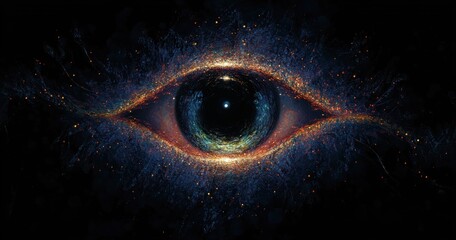 Surreal Abstract Eye Design Vibrant Color Patterns Light Shadow Technology Concept
