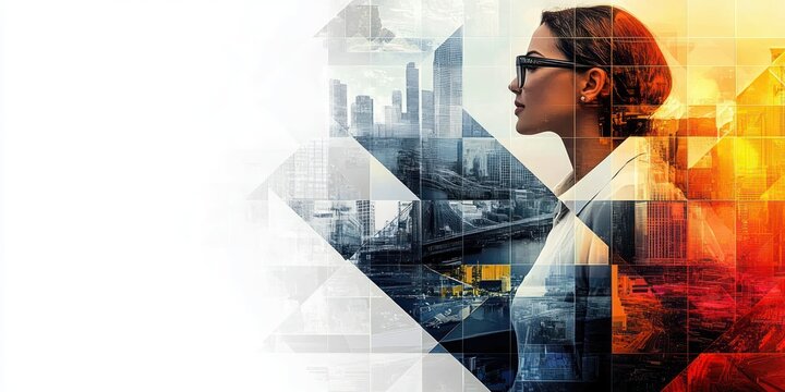 Vibrant Business Collage of Innovation and Teamwork in Modern Management Strategies