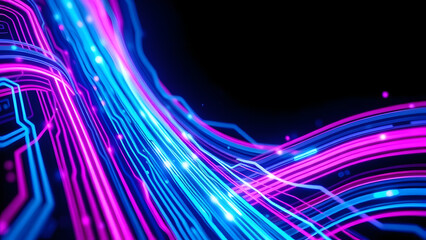 Blue circuit board patterns illuminate the future of digital technology