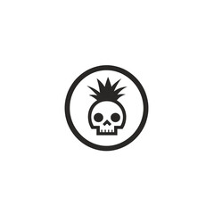 Fototapeta premium Minimalist Black Pineapple Skull in a Circle Icon