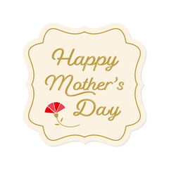 母の日の文字とクラシックフレームとカーネーションのイラスト