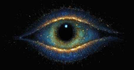 Surreal Abstract Eye Digital Artwork with Glowing Patterns and Ethereal Glow