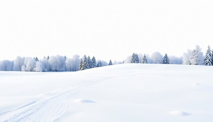 Fototapeta premium Serene Winter Landscape on a Crisp White Canvas