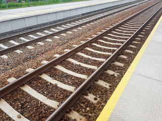 Railroad tracks railway empty background.