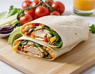 Quick and Delicious Grilled Chicken Tortilla Wrap with Cheese and Salsa