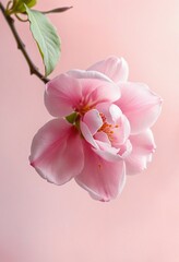 Obraz premium Soft Pink Blossom Blending into Pastel Background