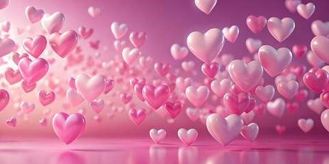 Happy Valentine's Day & Wedding: Pink Heart Background with Copy Space