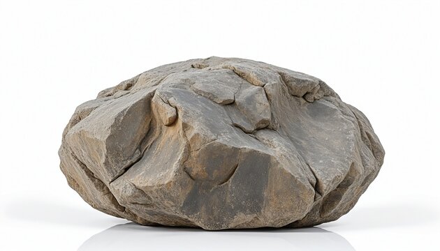 Solid Boulder on Clear Canvas