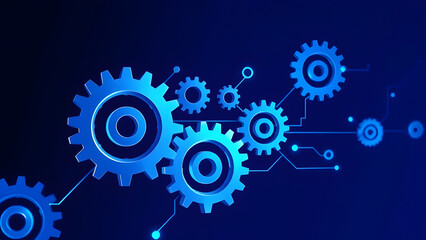 Abstract technology background with binary code and circuit board design illustrates the gears of the computer industry