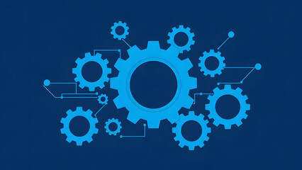 Abstract technology background with binary code and circuit board design illustrates the gears of the computer industry