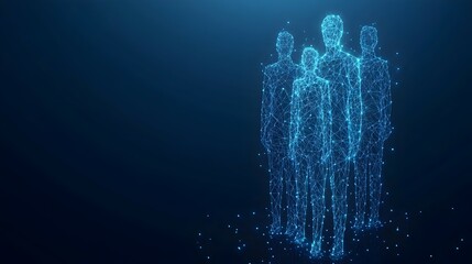 Fototapeta premium Networked Team Abstract Digital Businesspeople Collaboration