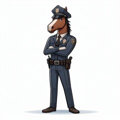 Law Enforcement Horse in Patrol Outfit