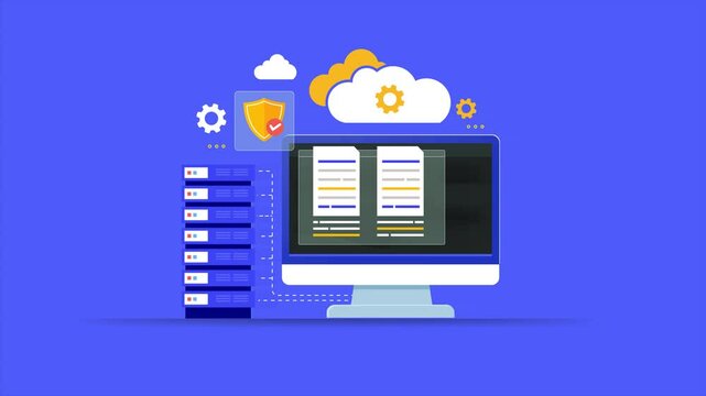 Cloud-Based Hosting, Website Running on a Cloud Server, Digital Cloud Storage, Web Service Technology
